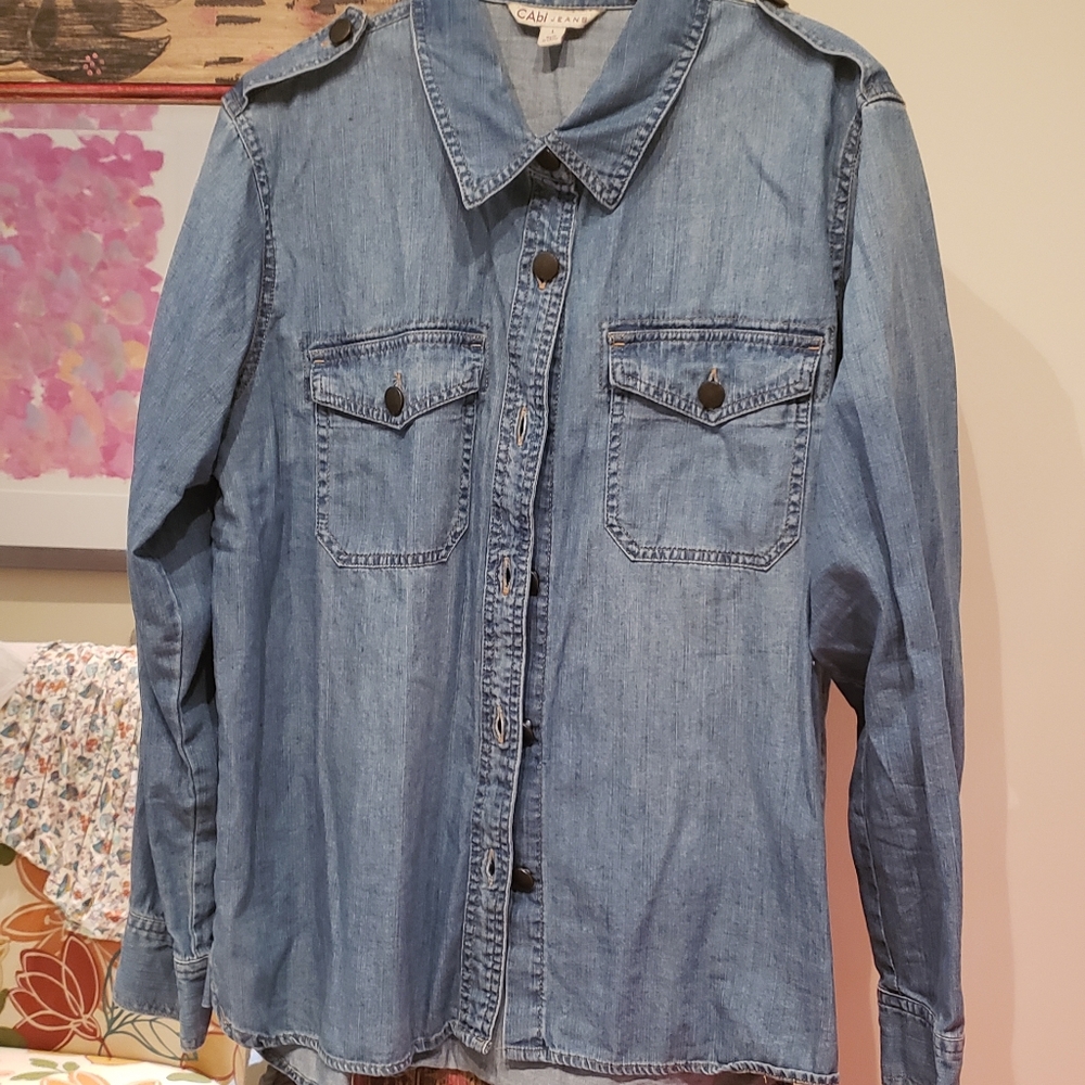 CAbi Light Denim McQueen Button Down Shirt #920